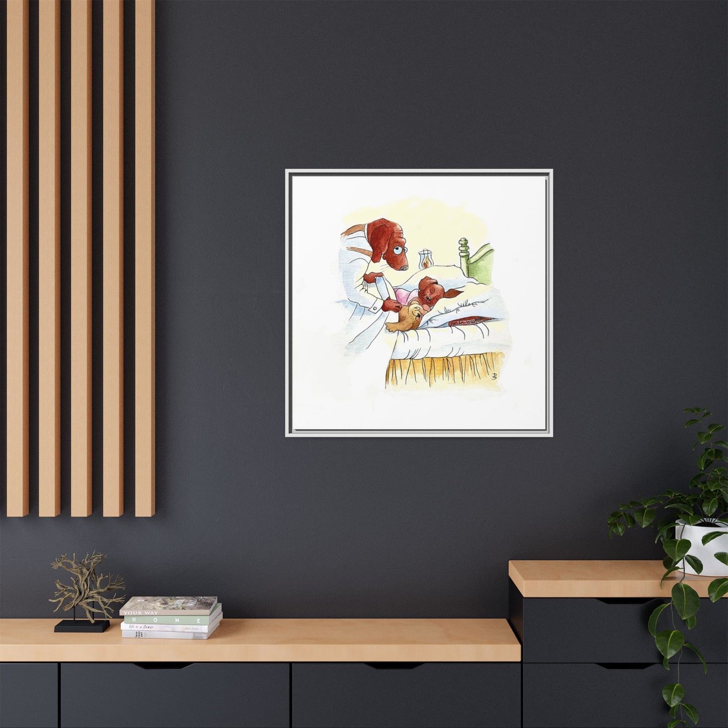 Dogi Fun Matte Canvas Framed