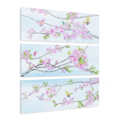 Butterfly Blossom Glide Acrylic Prints (Triptych) Butterflies