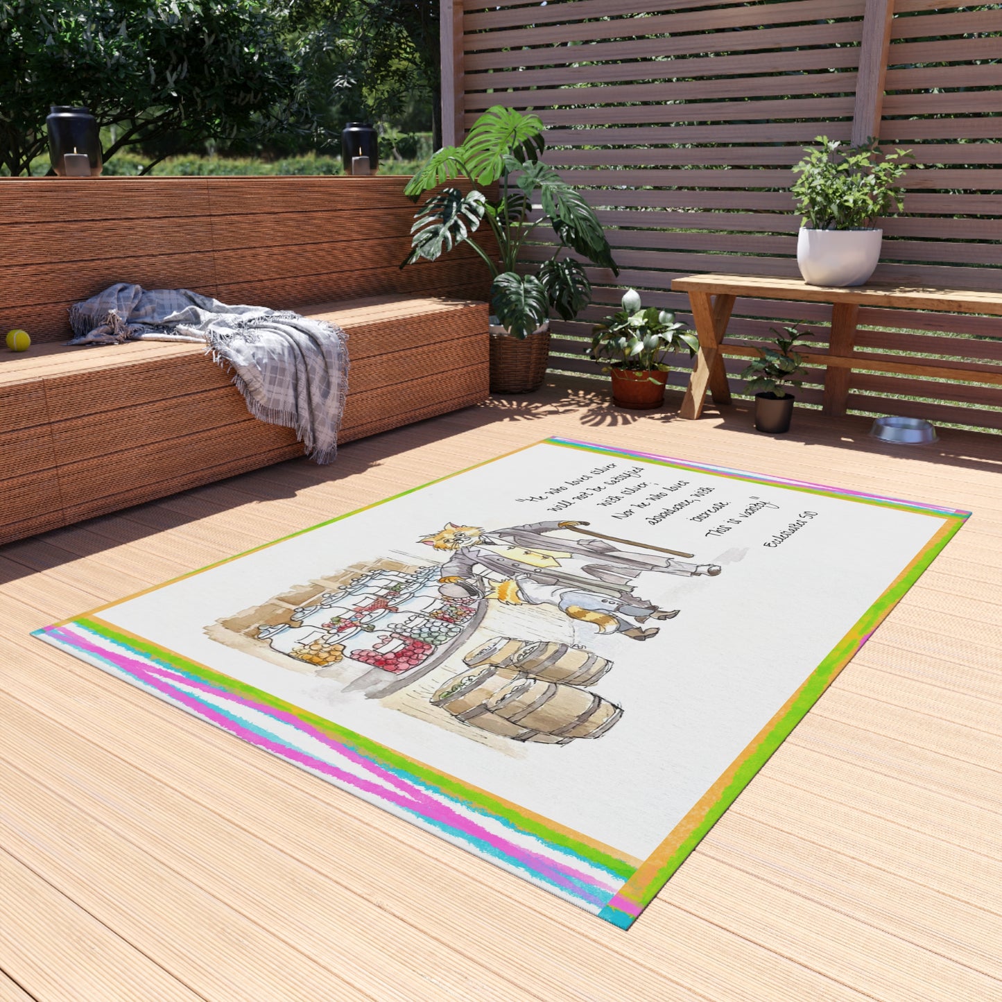 Kitty Fun Indoor/Outdoor Rug Inspirational quote