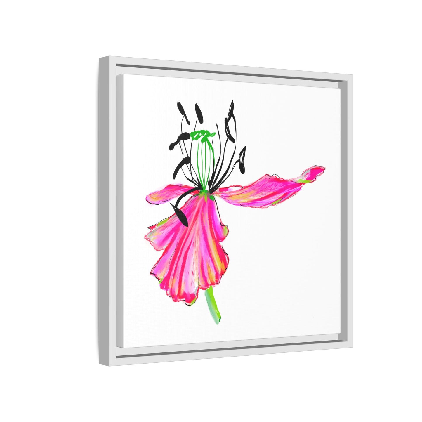Dancing Tulips Matte Canvas, Framed (Multi-color) Raspberry