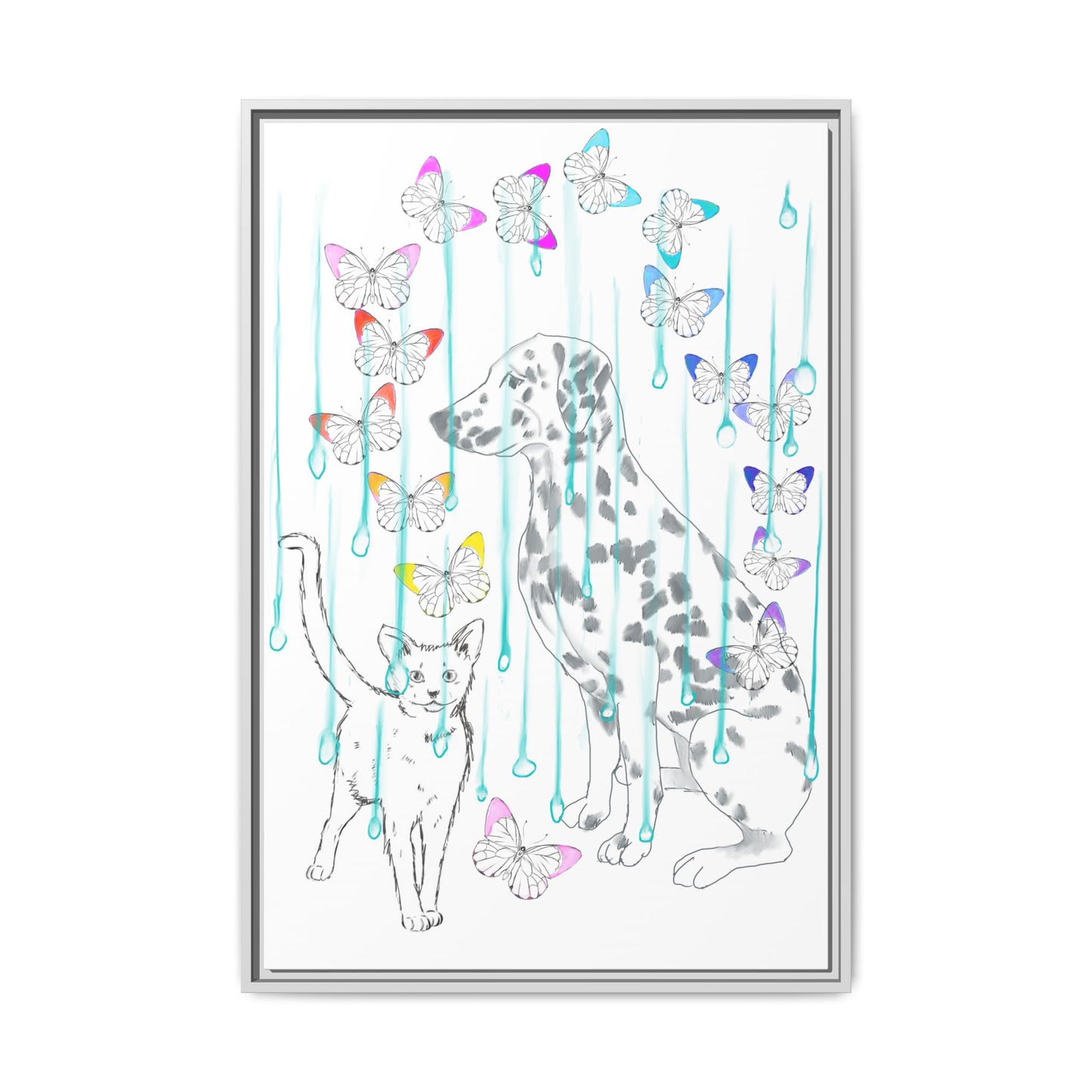 Butterfly Chroma Rain and Shine Matte Canvas, Framed (White)