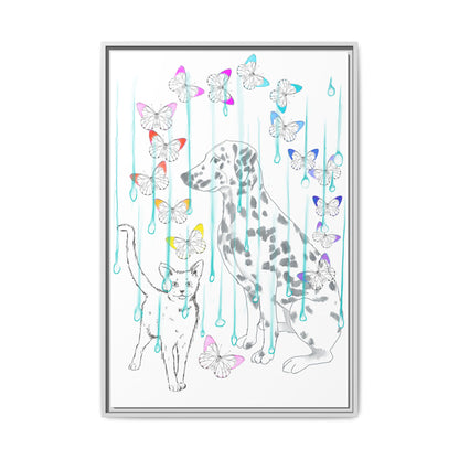 Butterfly Chroma Rain and Shine Matte Canvas, Framed (White)