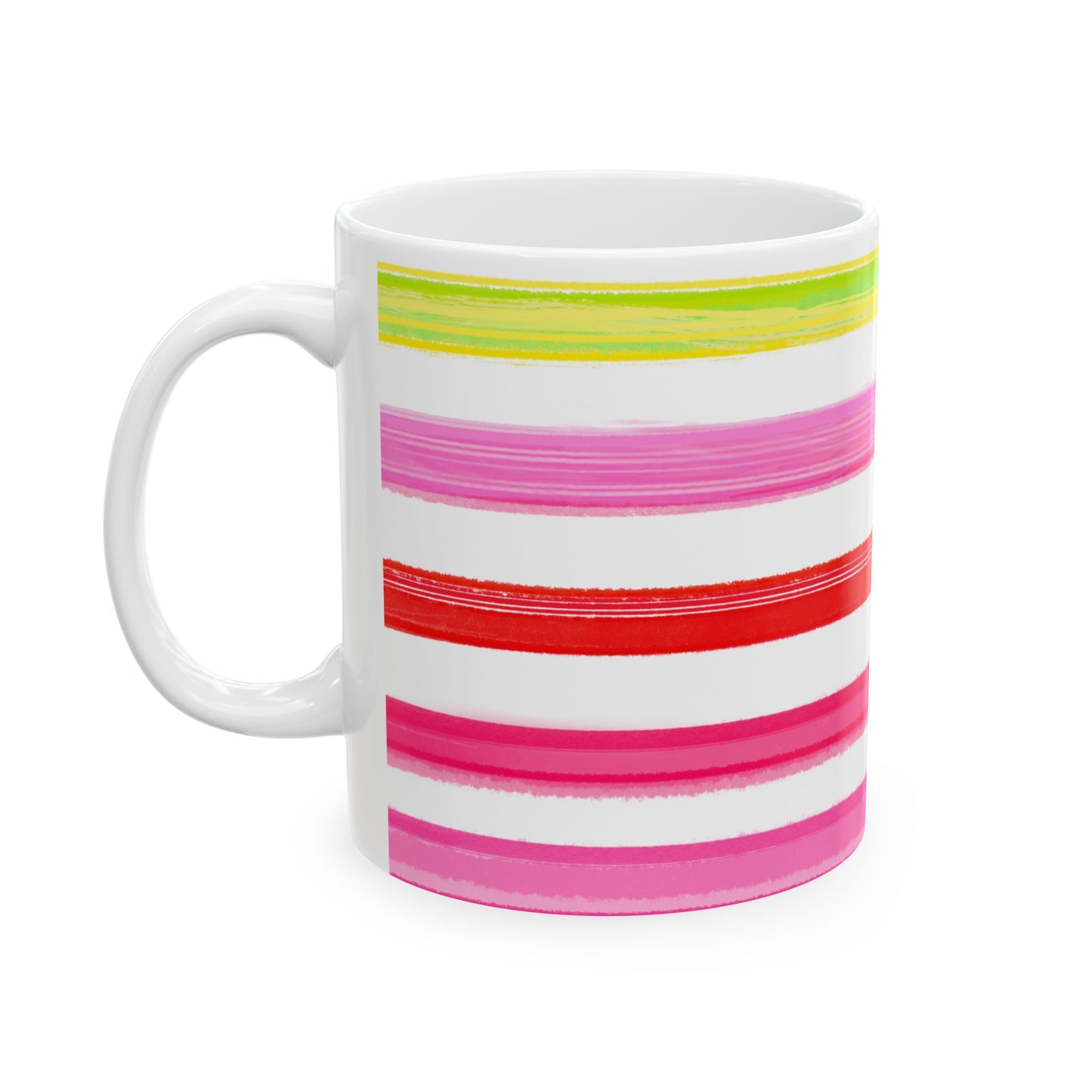 Mugs Watercolor Stripes Crayon Box Ceramic  Multi-color