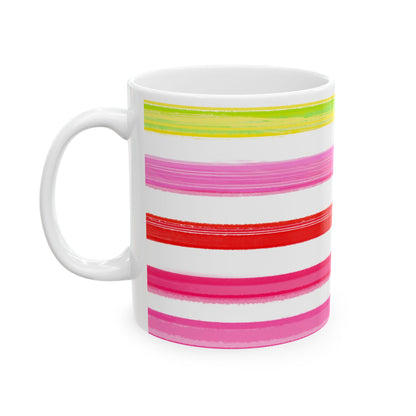 Mugs Watercolor Stripes Crayon Box Ceramic  Multi-color