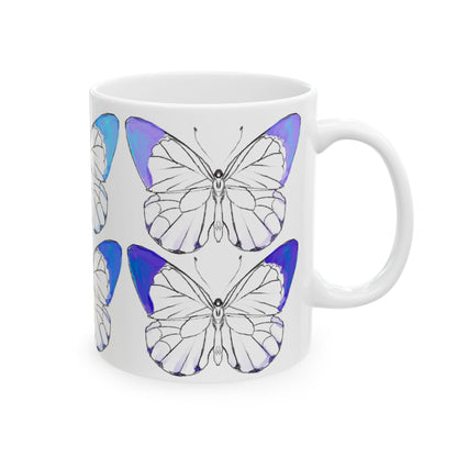 Chroma Ceramic Mug, (11oz, 15oz) aqua blue