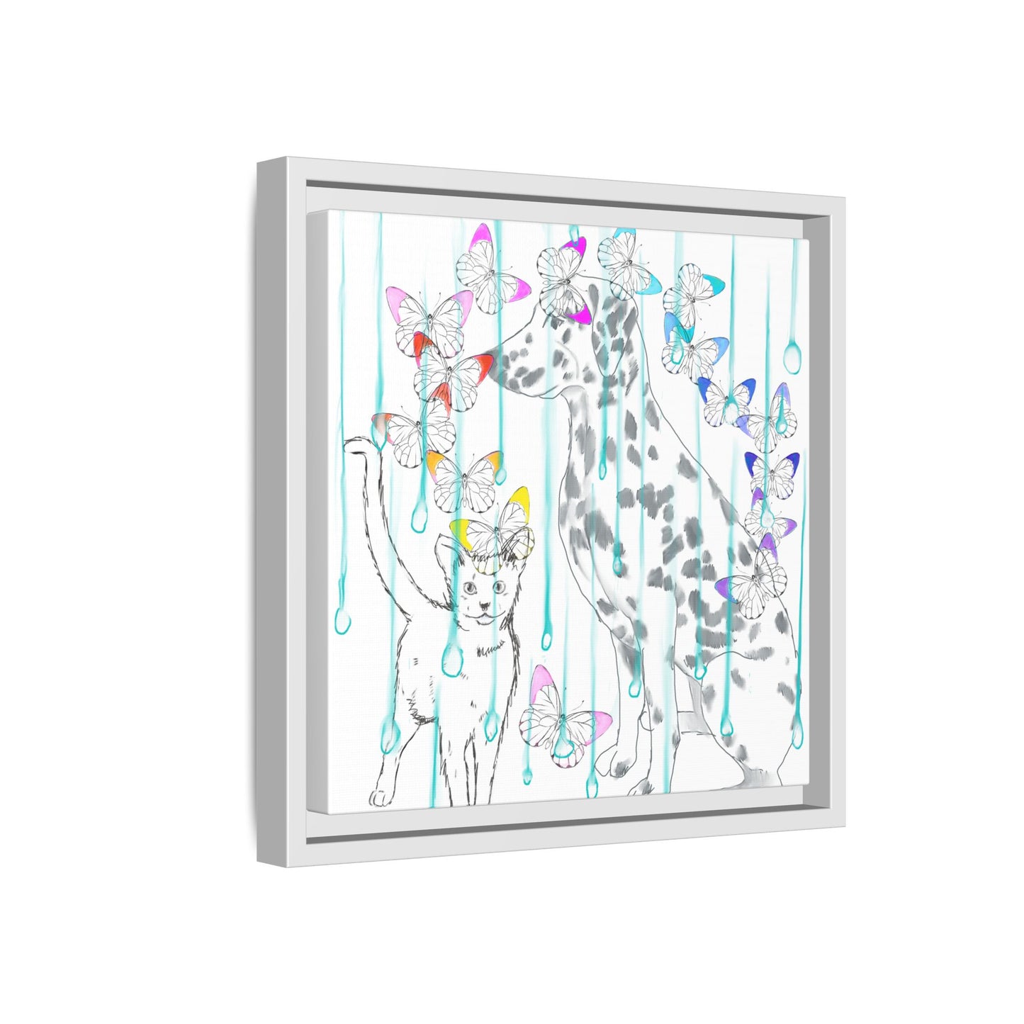 Butterfly Chroma Rain and Shine Matte Canvas, Framed (White)