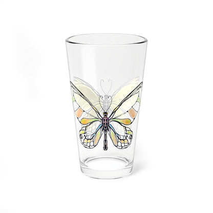 Mixing Glass, 16oz Butterfly Colorful Watercolor