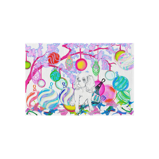 Christmas Indoor/Outdoor Rugs Spaniel with Ornaments