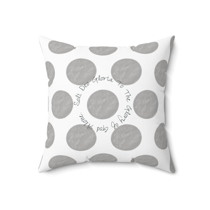 Polka Dot Joy Polyester Square Pillow "Soli Deo…”