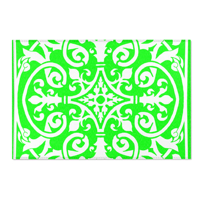 Scrollwork Indoor/Outdoor Rug Bright Green