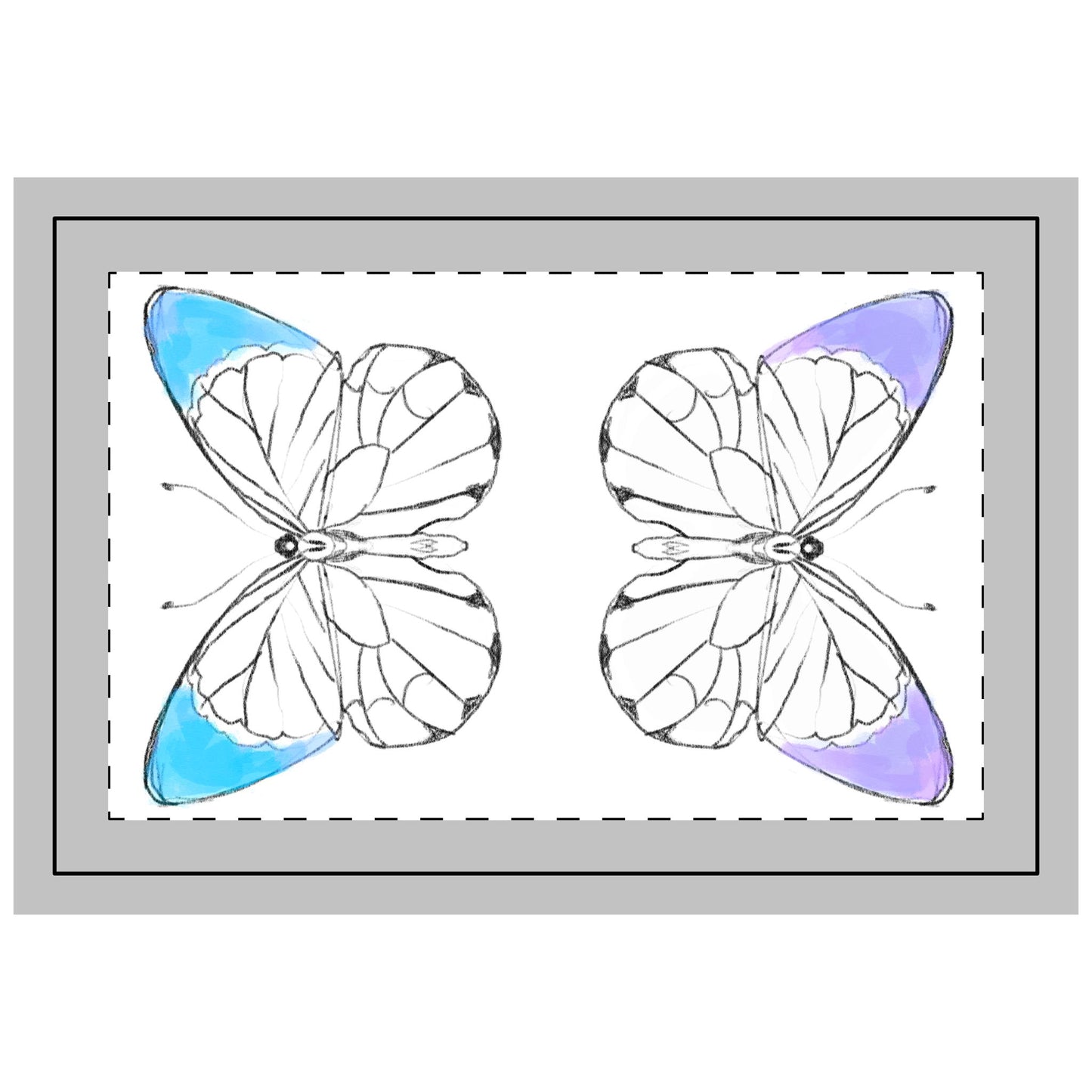 Quilted Placemat Lucy Butterflies Blue
