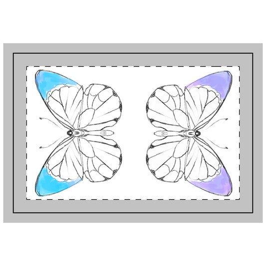 Quilted Placemat Lucy Butterflies Blue