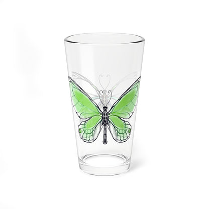 Mixing Glass, 16oz Butterfly Colorful Watercolor