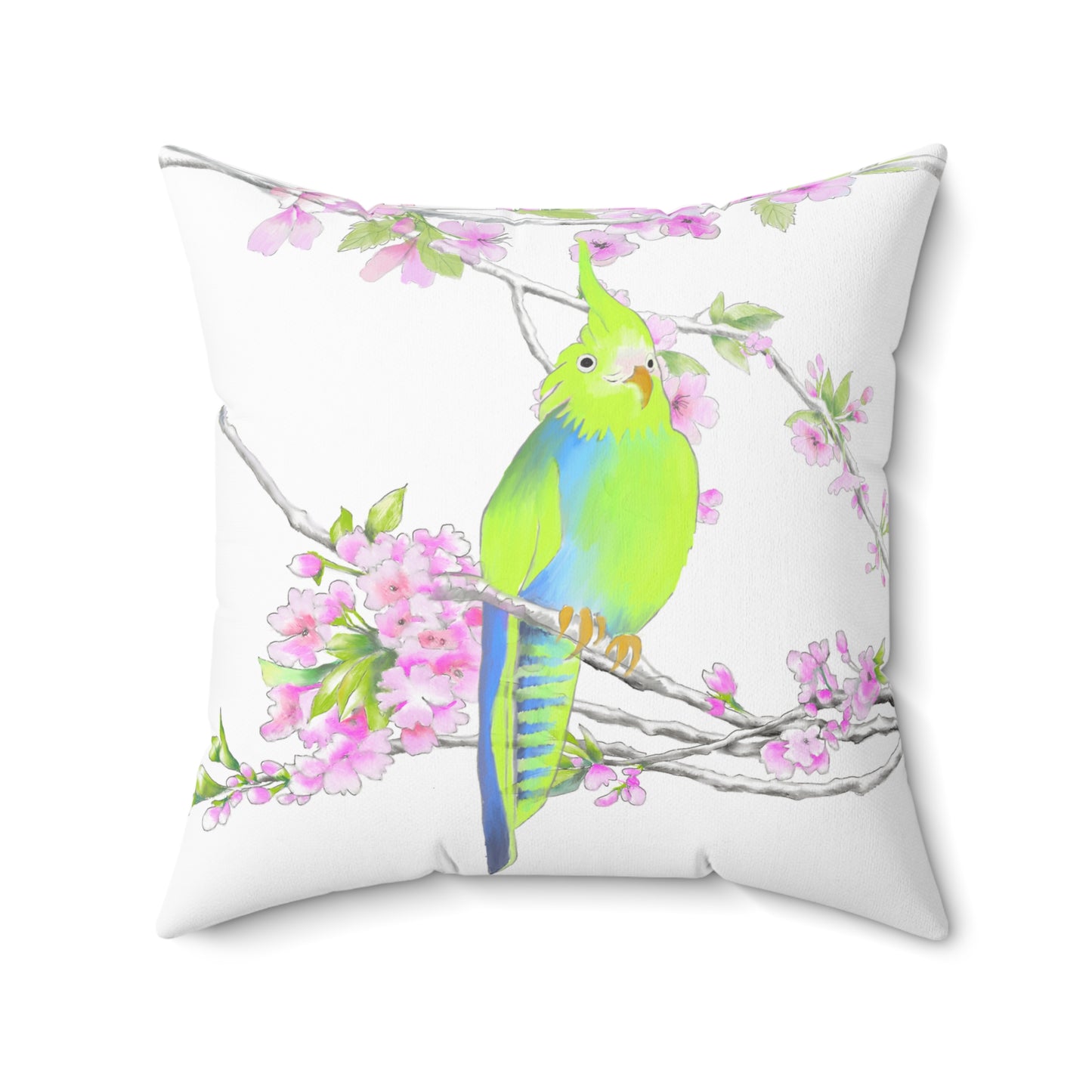 Jolly Birds Spun Polyester Square Pillow