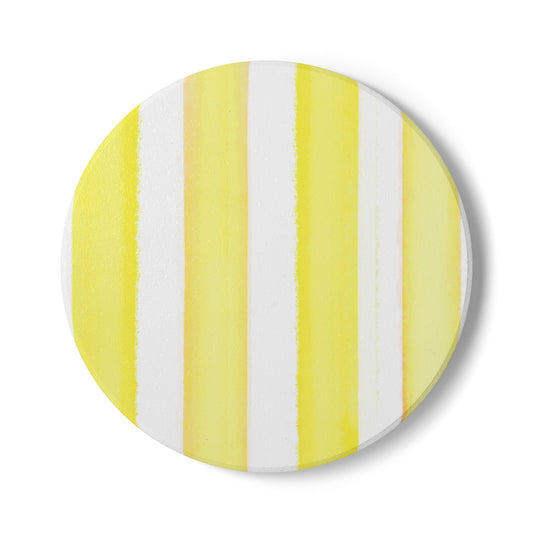 Watercolor Stripe Ceramic Coaster, Yellow