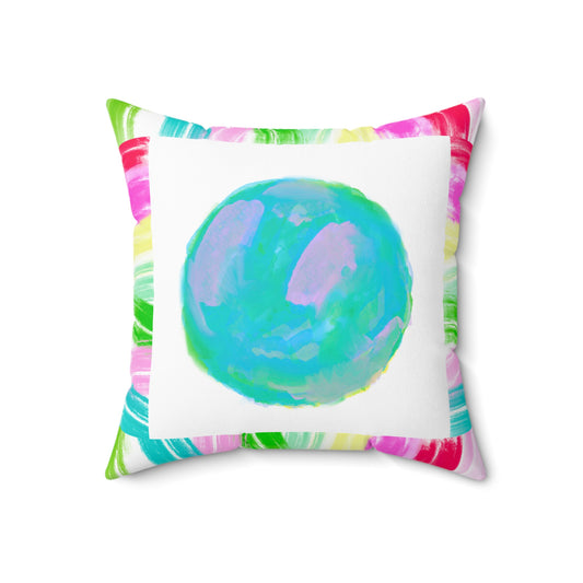 Mega Dot Polyester Square Pillow Birds