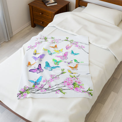 Blossom Glide Velveteen Plush Blanket
