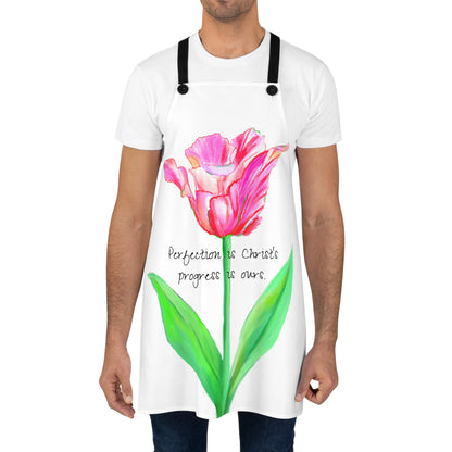 Vibrant Tulips Apron Perfection is Christ's progress is ours