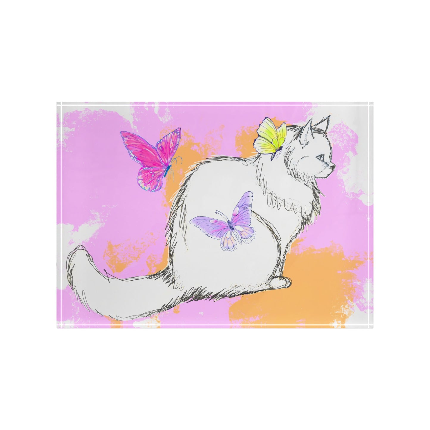 Kitty Flutter Acrylic Block