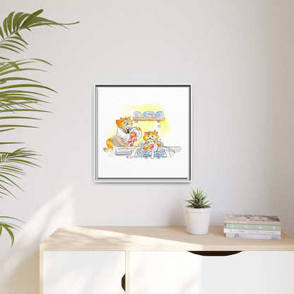 Kitty Fun Matte Canvas Framed