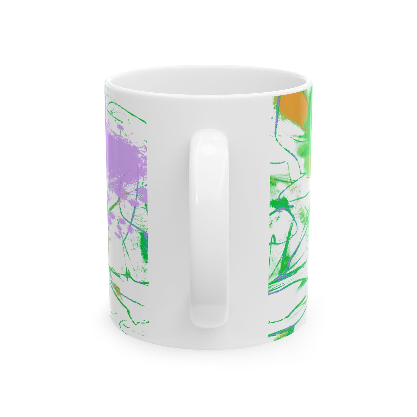 Joyful Landscapes Ceramic Mug in Green and Purple, 11oz, 15oz