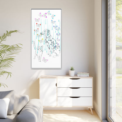 Butterfly Chroma Rain and Shine Matte Canvas, Framed (White)