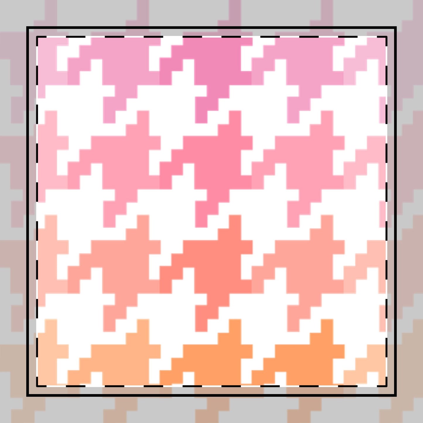 Houndstooth Fun  Cotton Twill Napkin pink/orange, Creamy White Background