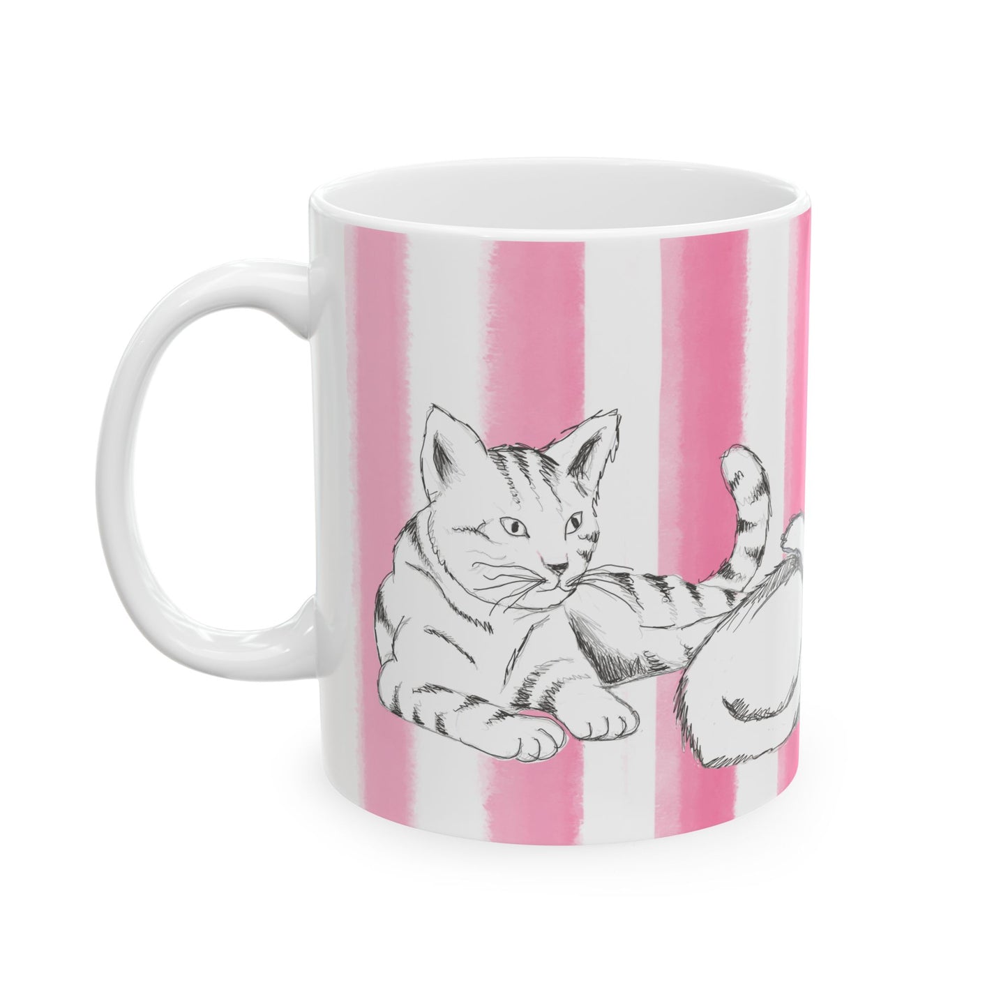 Kitty Fun with Pink Stripes