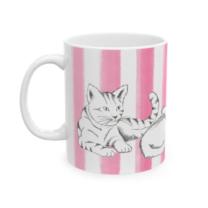 Kitty Fun with Pink Stripes