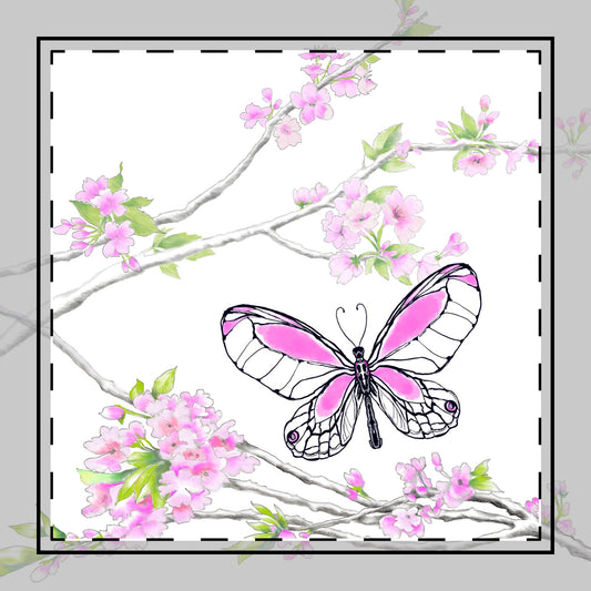 Butterfly Blossom Romp Poly Twill Napkin in pink #5