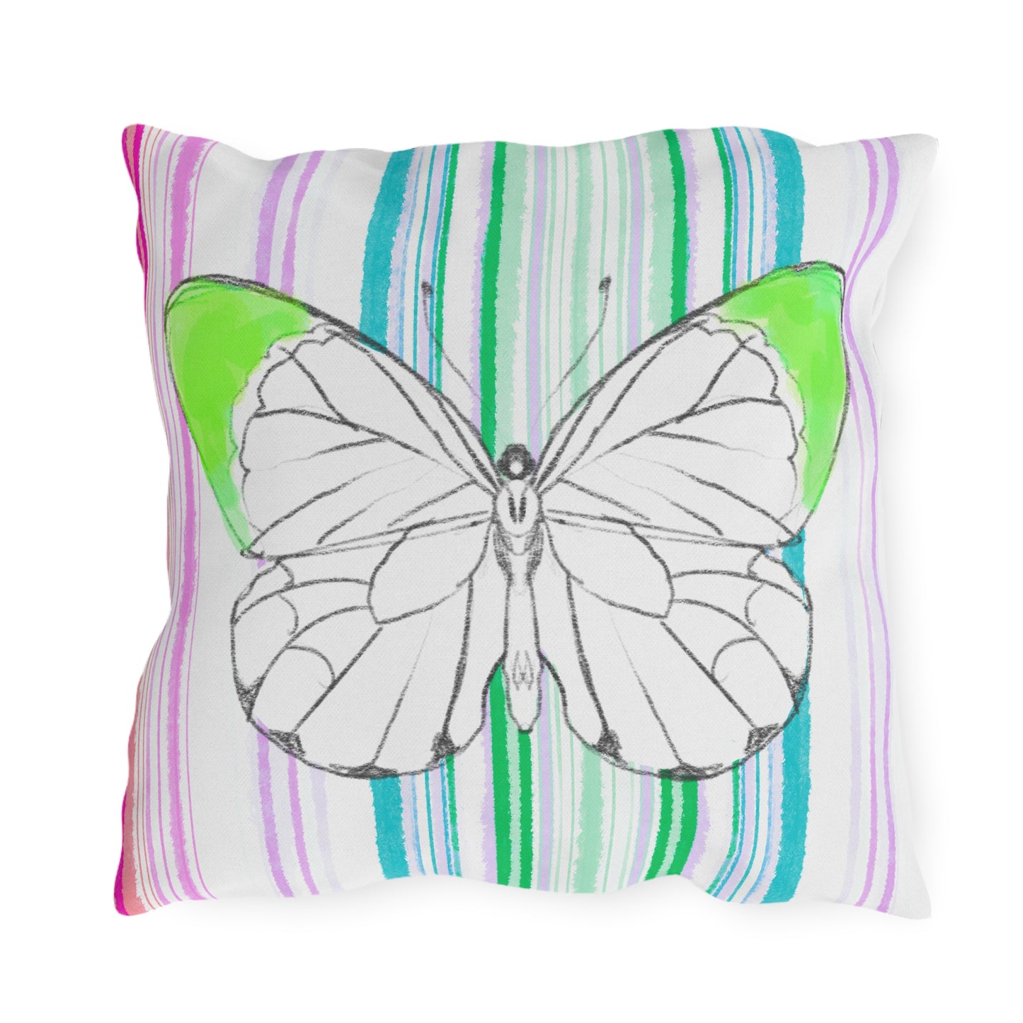 Pillows Outdoor Watercolor Butterfly Whimsy