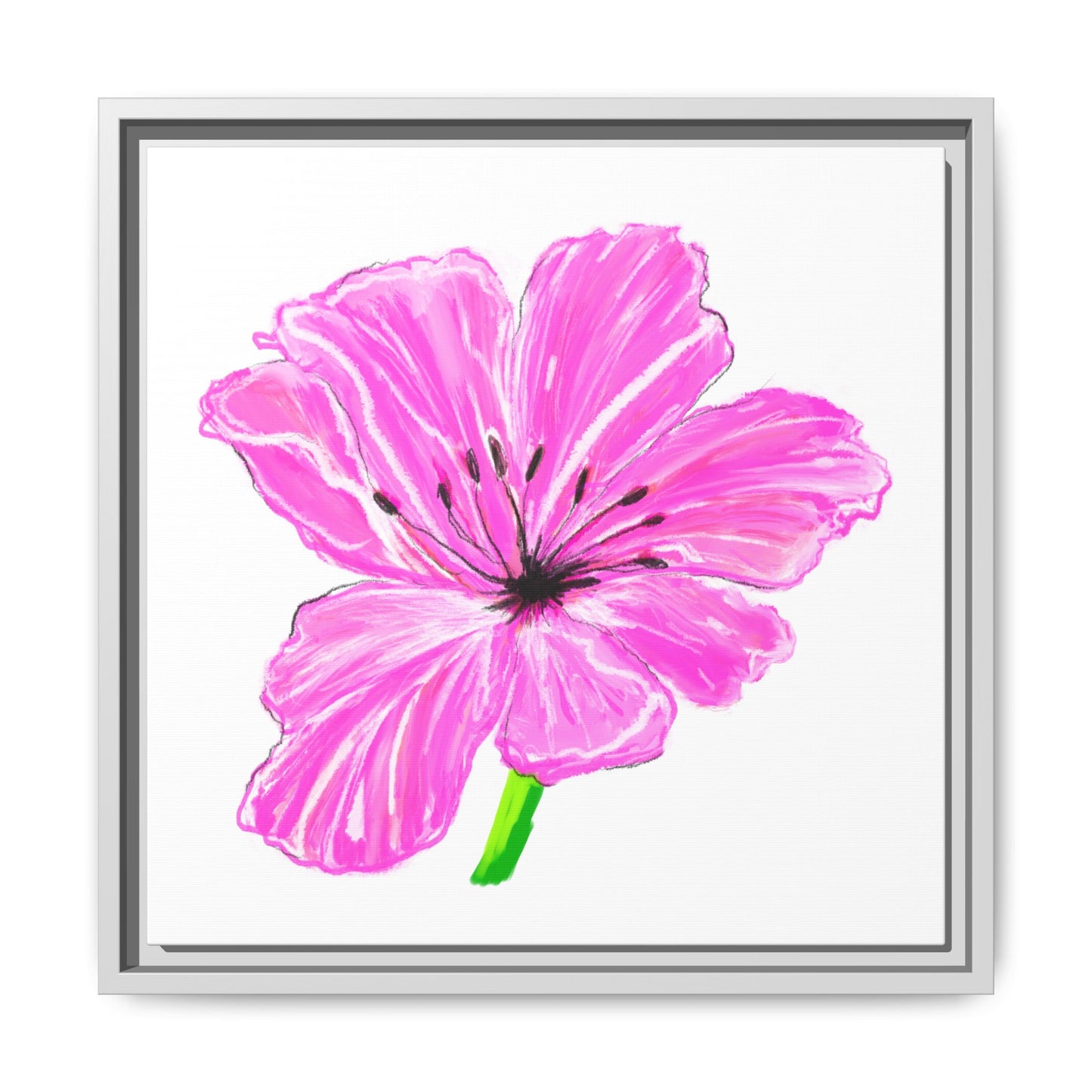 Dancing Tulips Matte Canvas, Framed Cool Pink