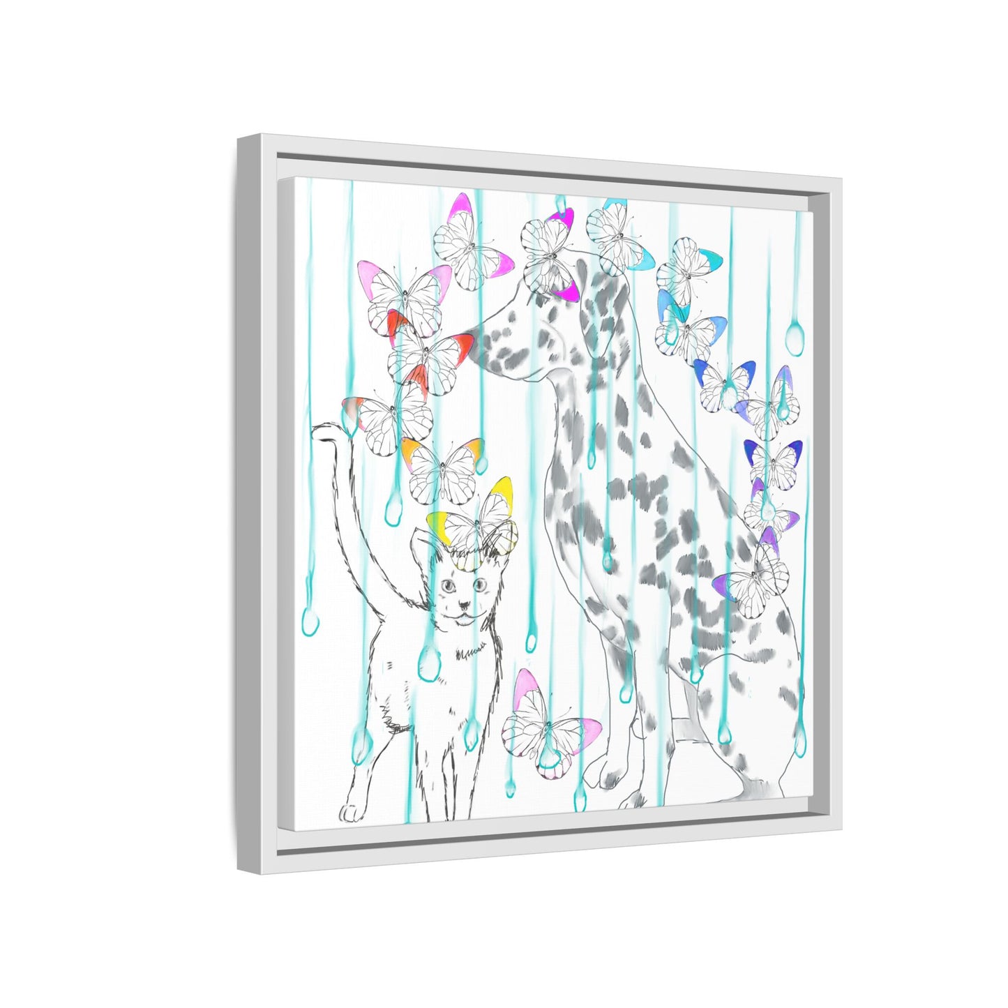 Butterfly Chroma Rain and Shine Matte Canvas, Framed (White)