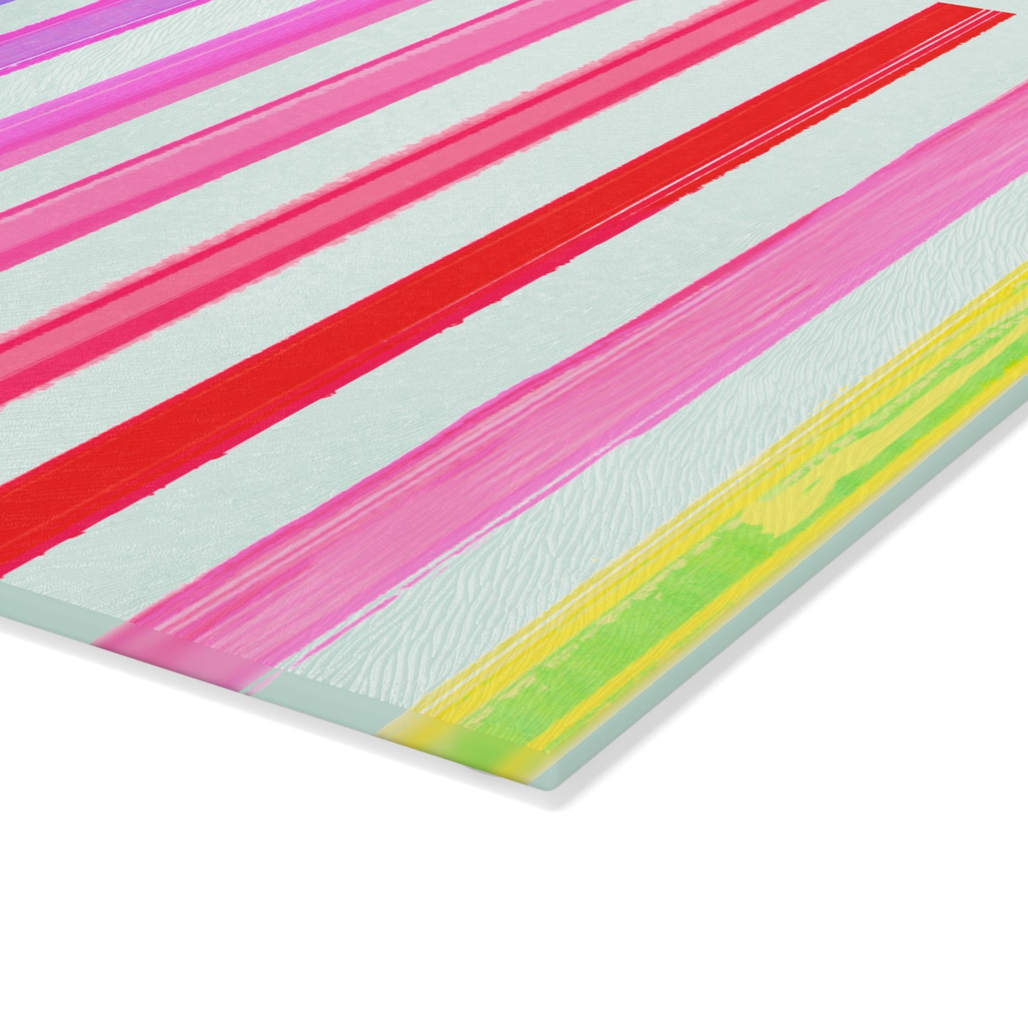 Watercolor Stripes Glass Cutting Board