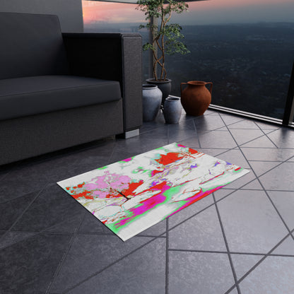 Inspirational Landscapes Indoor/Outdoor Rug, "Squander your life for a purpose", Red and Pink Non-slip