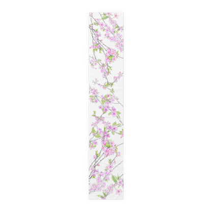 Butterfly Blossom Romp Table Runner (Cotton, Creamy White, Poly, Bright White) 16"x 90"