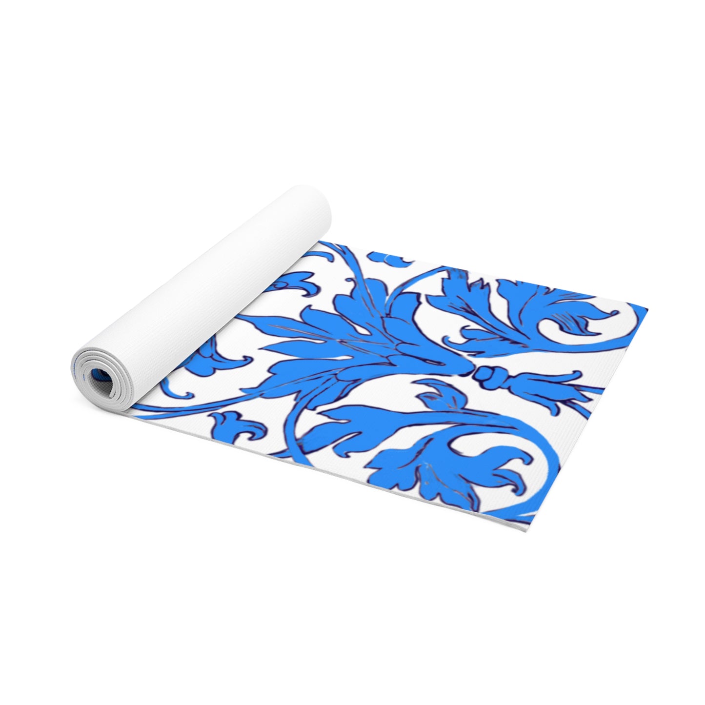 Scrollwork Exercise Mat Blue