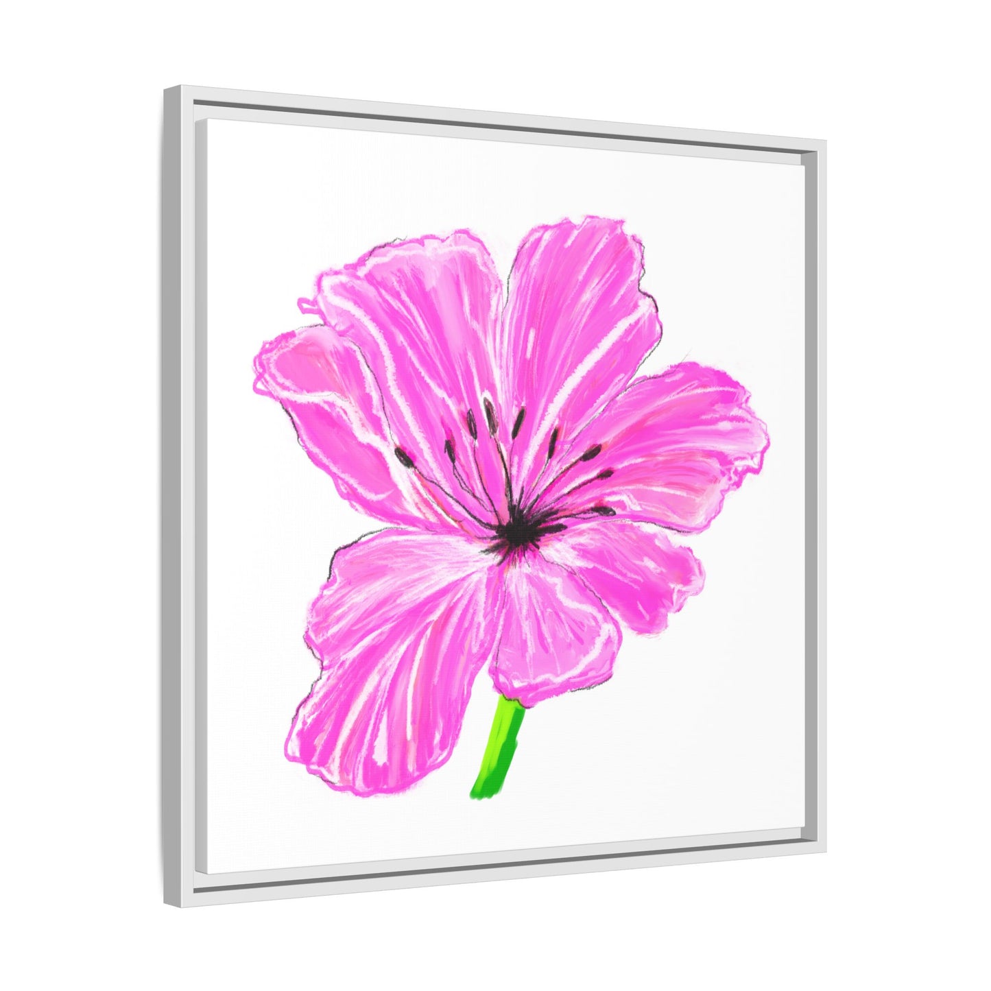 Dancing Tulips Matte Canvas, Framed Cool Pink