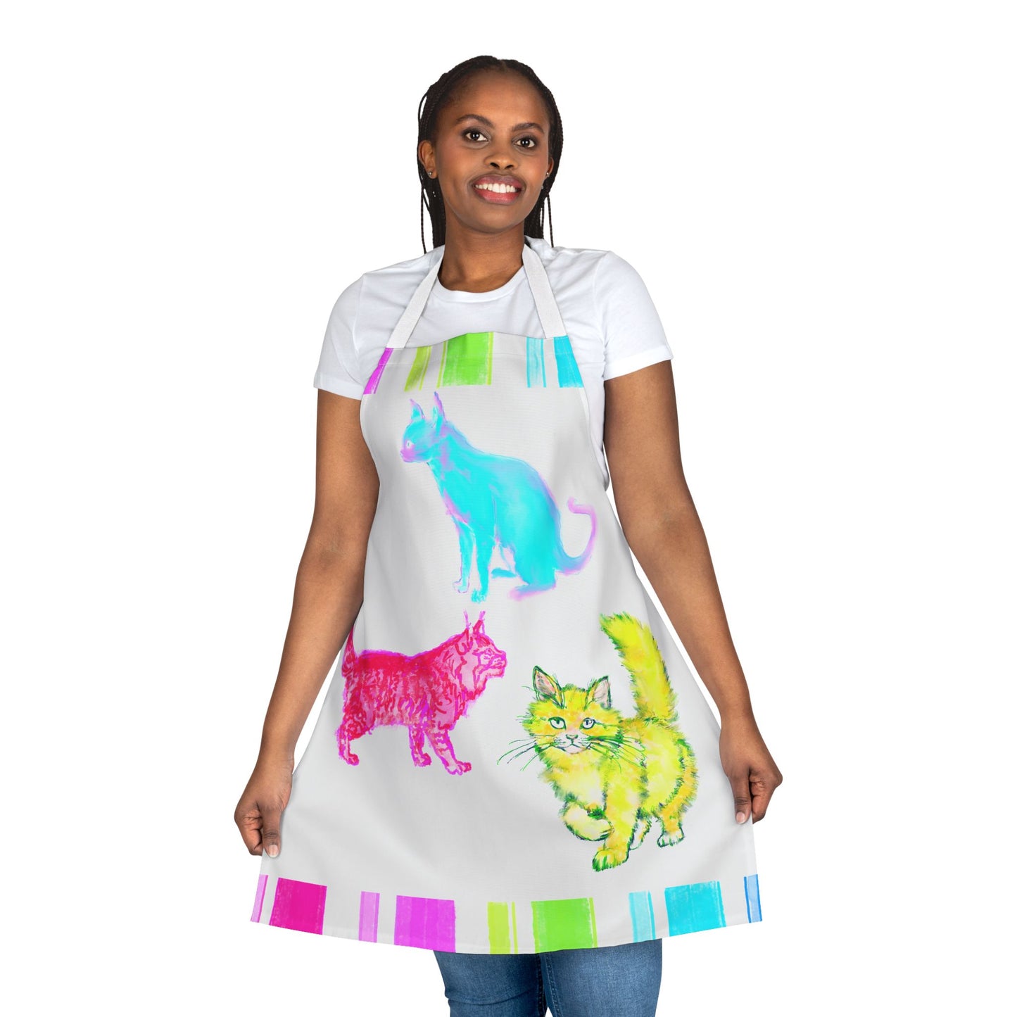 Aprons Colorful Watercolor Cats
