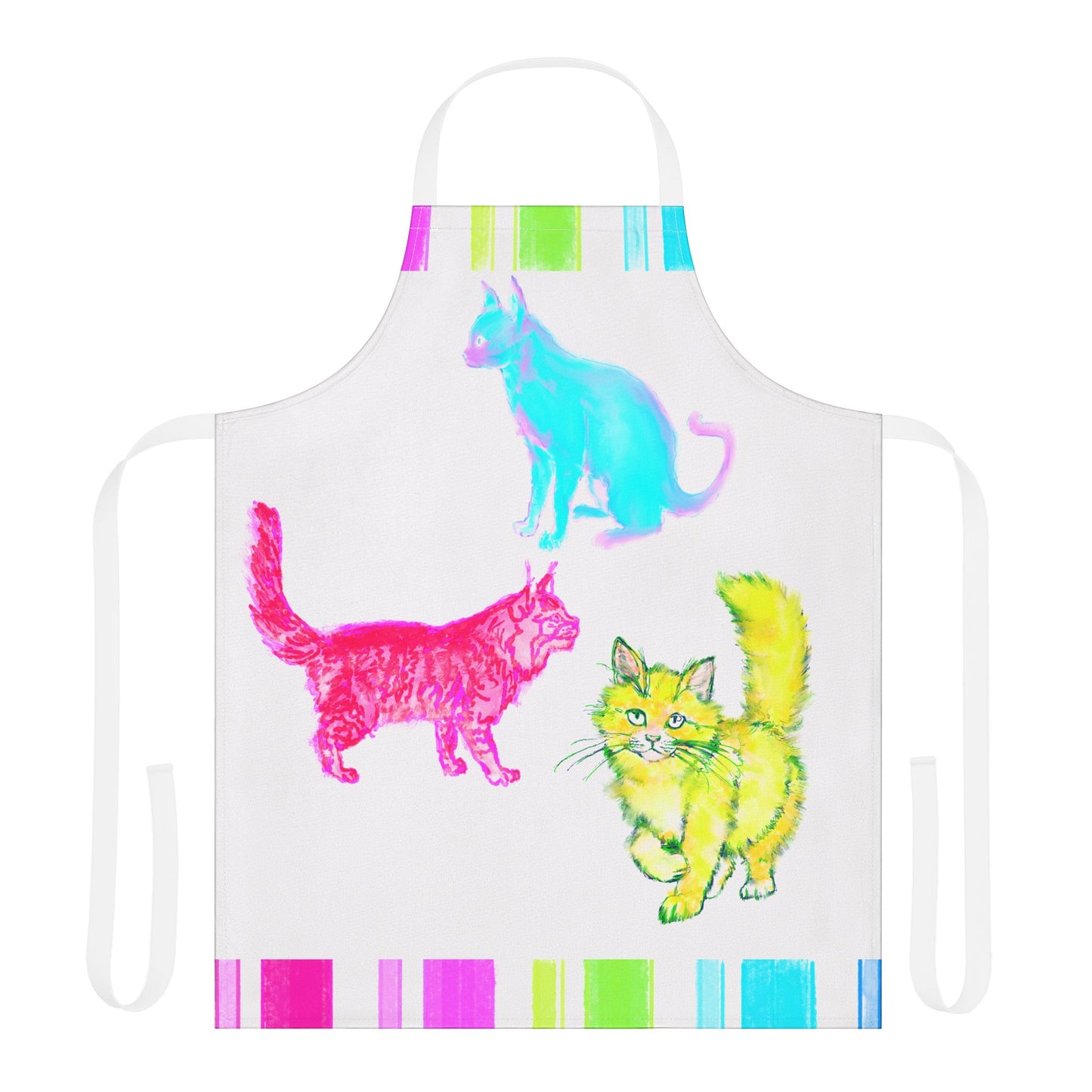 Aprons Colorful Watercolor Cats