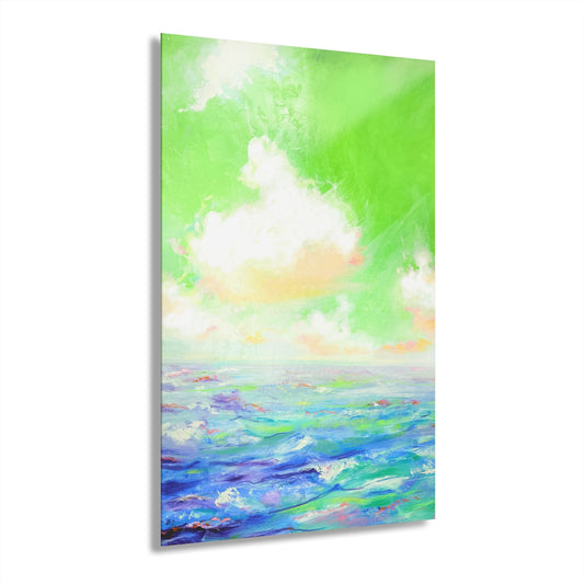 Acrylic Wall Art Ocean's Embrace Green Sky