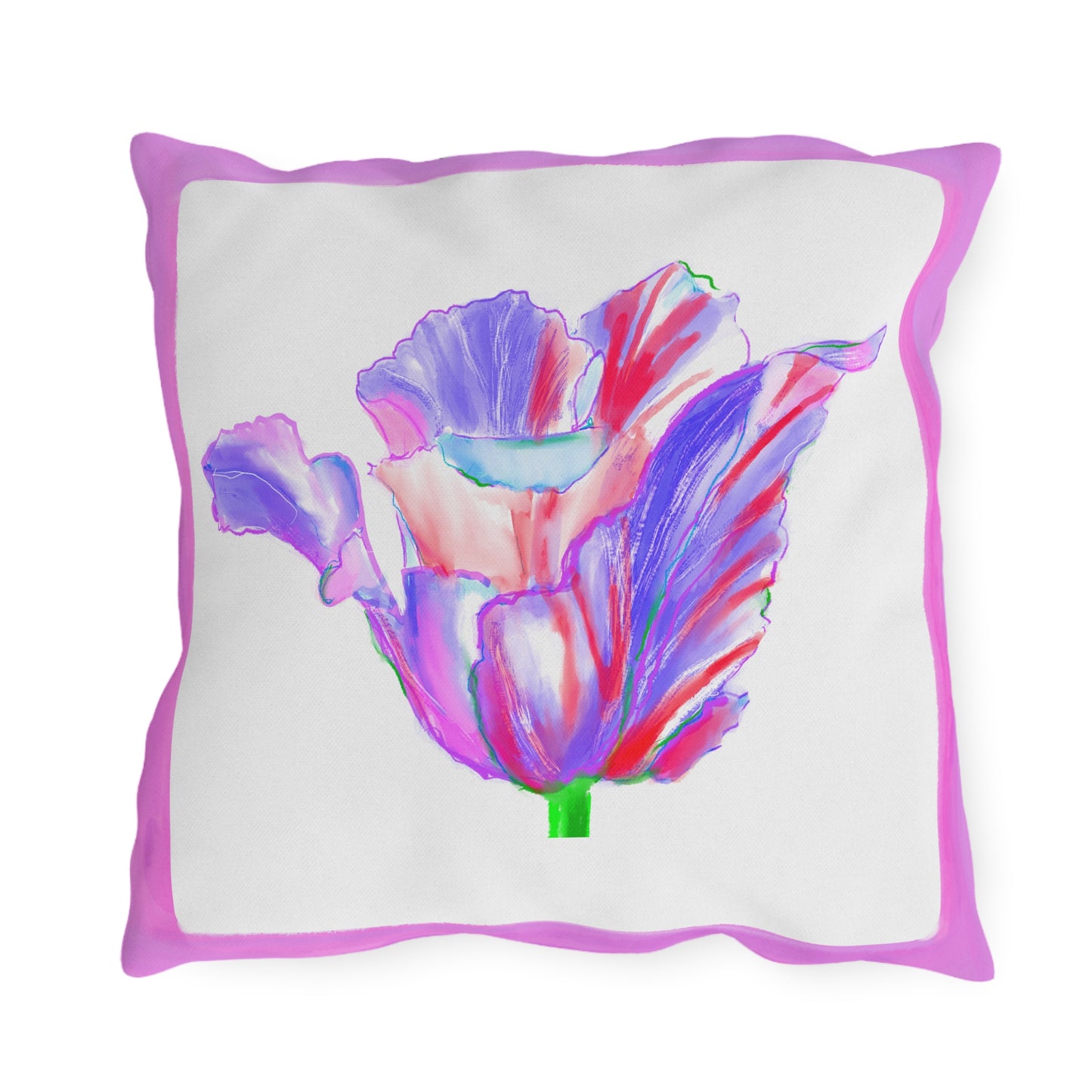 Vibrant Tulips Outdoor Pillows