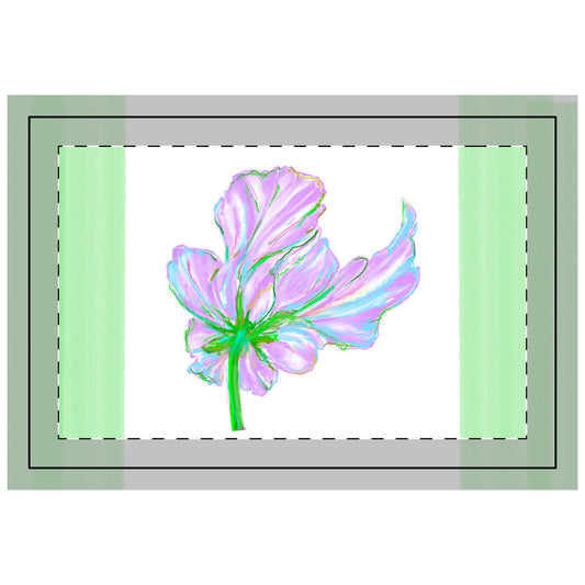 Tulip Love Polyester Quilted Placemat in Lavender with Green Striped Edges