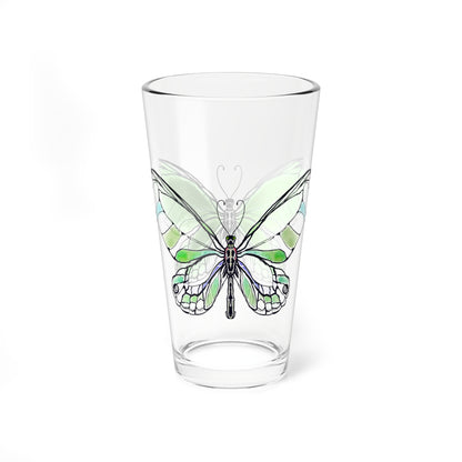 Mixing Glass, 16oz Butterfly Colorful Watercolor