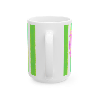 Dancing Tulips Mug Green Pink