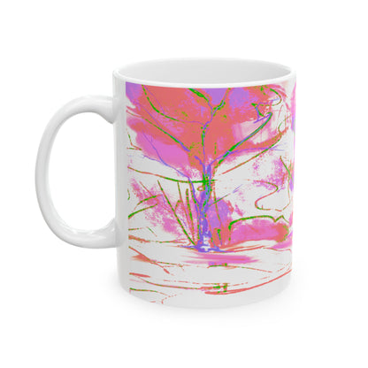 Joyful Landscapes Ceramic Mug in Purple and Green, 11oz, 15oz.