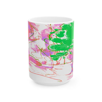 Joyful Landscapes Ceramic Mug in Purple and Green, 11oz, 15oz.