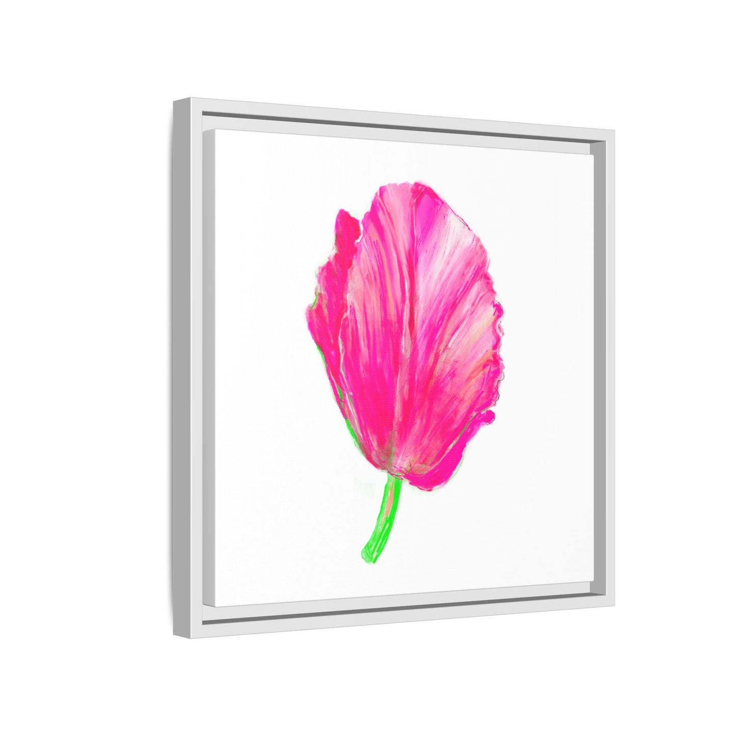 Dancing Tulips Matte Canvas, Framed (Multi-color) Raspberry Red