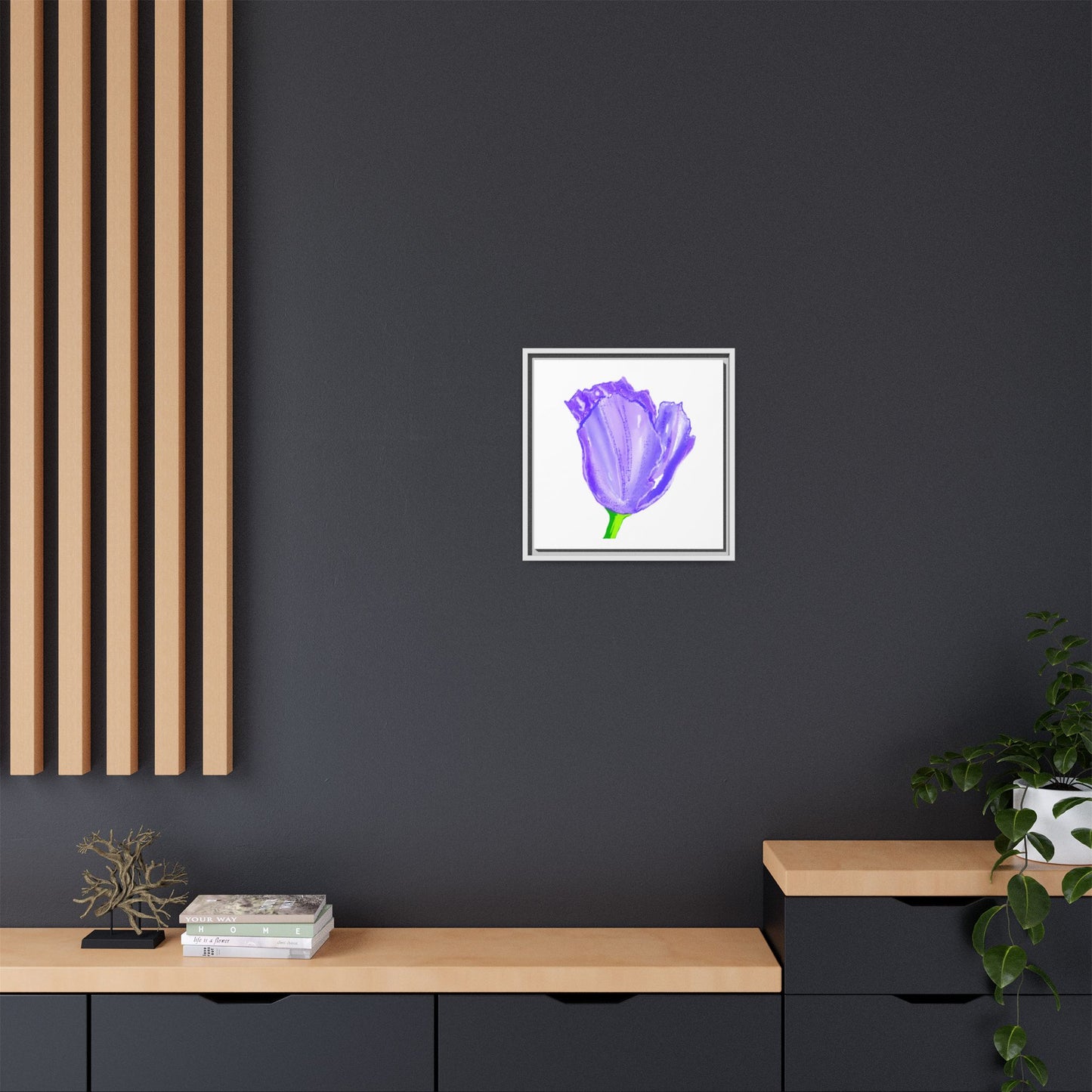 Dancing Tulips Matte Canvas, Framed (Multi-color) Purple