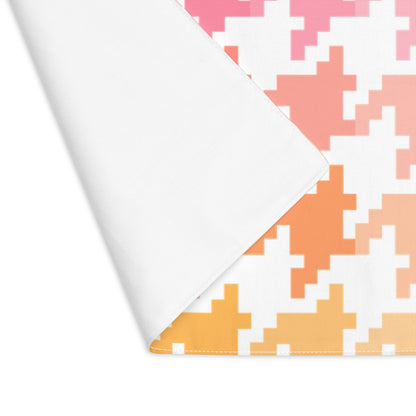 Houndstooth Fun in Pink and Orange Cotton  Placemat
